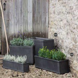 Gartendeko-Blumen-und-Pflanzenk-bel-schwarz-grau