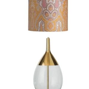 Lute-Tischlampe-base-green-gold-brocade-yellow-pink
