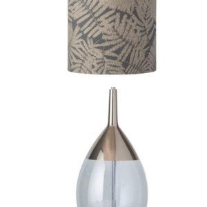 Lute-Tischlampe-base-green-topaz-blue-platinum-leaves-wild-grey-glitter