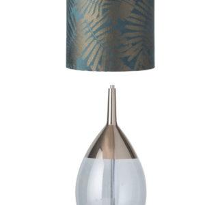 Lute-Tischlampe-base-green-topaz-blue-platinum-leaves-wild-teal