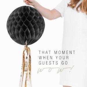 Partykugel-Seahorse-in-schwarz-mit-goldener-Quaste