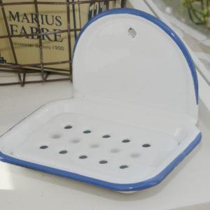 Seifenschale-emaille-mit-Wandmontage