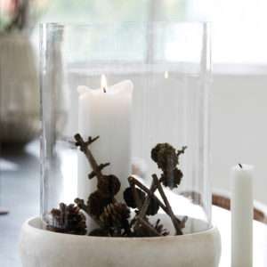 Windlicht mit Marmorsockel