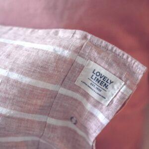 Hochwertige Natur Bettwäsche Misty Sunset Stripe von Lovely Linen 1