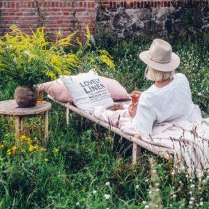 Hochwertige Natur Bettwäsche Misty Sunset Stripe von Lovely Linen 4