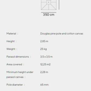 Sonnenschirm Abmessungen Roma von Tectona