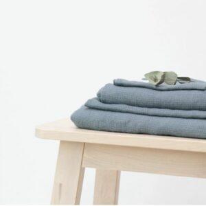 Badetücher Set Leinenfarbe Blue Fog