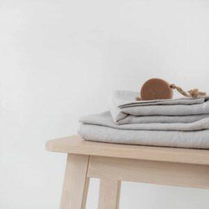 Edle Badetücher Set Leinenfarbe SilverJPG