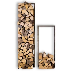 Design Holzstapler WoodTower für Wohnung und Balkon von raumgestalt