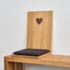 Sitzauflage mit Rückenlehne f. Design Sitzbank_Moderne Sitzauflage Rückenlehne mit Herz aus Holz